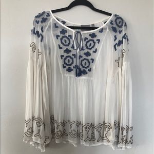 Anthro Vanessa Virginia beaded chiffon top
